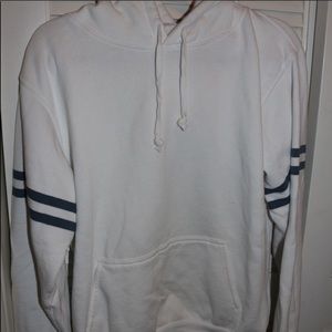 white hoodie with blue stripe brandy melville